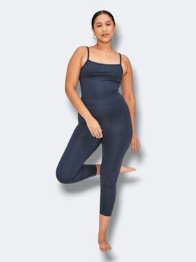 Girlfriend Collective Cami Unitard Small in Moss Cropped 23" Inseam Activewear